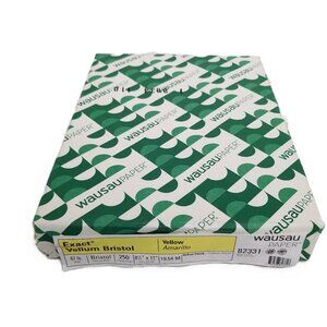 Wausau Exact Vellum Bristol Yellow Cardstock 67 lb 250 Sheets 8.5 x 11 Crafts